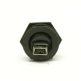 Waterproof USB Coupler   Mini B Female   Panel Mount   Solder Type