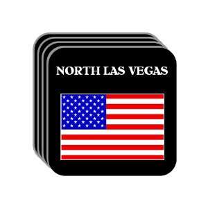 US Flag   North Las Vegas, Nevada (NV) Set of 4 Mini Mousepad Coasters