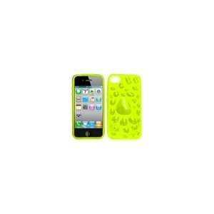 Apple iPhone 4S (GSM,AT&T) Flash Yellow Teardrop shaped Crystal Jelly 