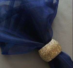 NAVY BLUE ORGANZA DINNER NAPKINS, 100s Available  