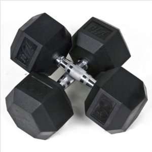  J Fit 20 6550 2 Pair of 50 lbs Rubber Coated Hex Dumbbells 