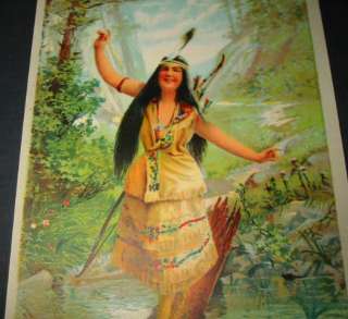 Orignal Old 1906 INDIAN Maiden / Squaw PRINT  