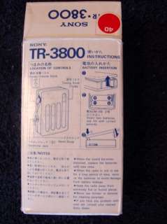   SONY TR3800 TR 3800 TRANSISTOR RADIO ORIG BOX MANUAL EAR SPEAKER WORKS