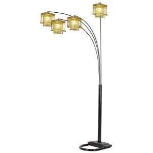 Welcome iHome 84Height Black Floor Lamp with Crystal Like Shades with 