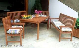Eucalyptus Outdoor Indoor Patio Deck 4 Love Seat Bench  