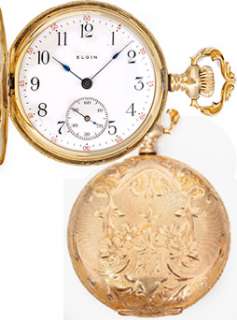   Sold Gold Ornately Engraved Ladies Antique Pocket Watch ca early 1900s