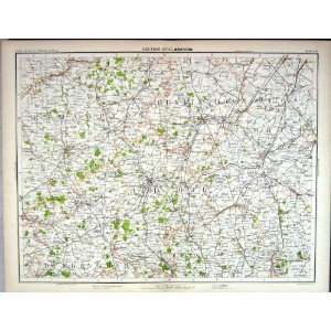  Bartholomew Map England 1891 Bedford Huntingdon 