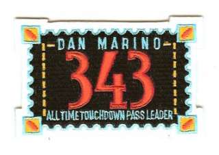 DAN MARINO 343 ALL TIME TD PASS LEADER PATCH   RARE   
