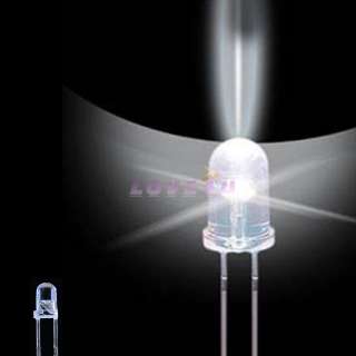 100 pcs 3mm LED Super Bright Light Bulbs Lamp White 20mA  
