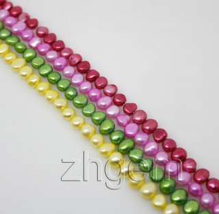 4strands 6 7mm freshwater colour pearl loose beads gem  