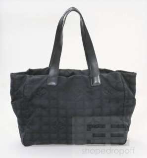 Chanel Black Nylon & Leather Trim Travel Line Tote Bag  