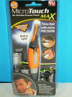 NEW MICRO TOUCH MAX PERSONAL HAIR TRIMMER ORANGE ALL IN ONE 50% MORE 