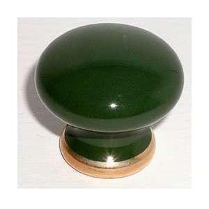  Imperial Knob   Aga Green with Gold Foot on 1 1/2 Imperial 