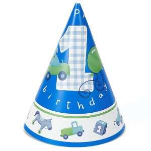  Lets Party By Boys Little 1 Birthday Cone Hats 