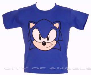Sonic The Hedgehog Funny T shirt Blue Kids SEGA Gaming Children 