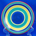  Salad Plate 7.875” Bright Bands Red Blue Yellow Green Light Blue