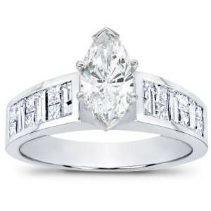 20 Total Carat Marquise, Princess & Baguette Diamond Engagement Ring 