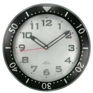  Timekeeper Round Wallclock with Black Rim, 12 Inch