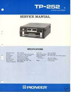 Original Service Manual Pioneer TP 252 Car Unit  