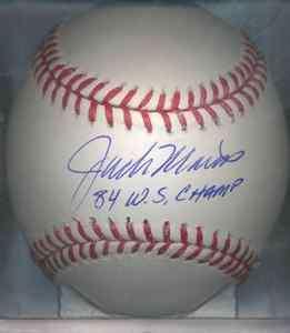   Morris 84 WS CHAMP Detroit Tigers Autographed Signed OML Baseball COA