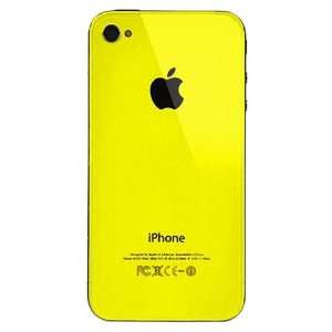   Yellow iPhone 4S Battery Cover Back Door Glass 