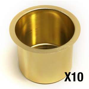 10 Gold Aluminum Cup Holders Drop In to Poker Chips Table  