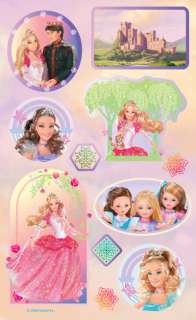 Sandylion Barbie Doll Princess Birthday Favors Stickers  