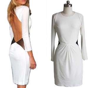 Sexy White Sleeves Spandex Evening Cocktail Mini Prom Gown Party Women 