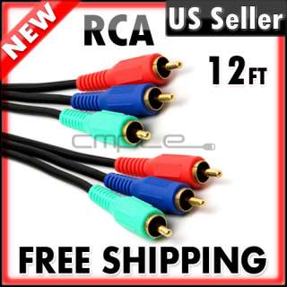 12FT RCA COMPONENT RGB VIDEO CABLE HDTV DVD VCR 12 FT  