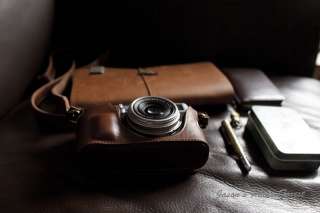 Handmade Brown Half Real Leather Camera Case for FUJI X100 include 