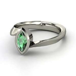    Magic Marquise Ring, Marquise Emerald 14K White Gold Ring Jewelry