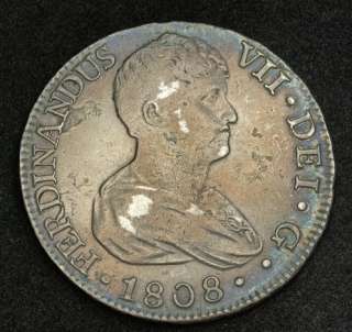 1808, Spain, Ferdinand VII. Large Silver 8 Reales Coin. Seville 