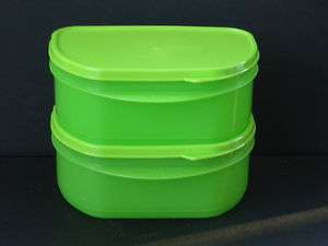   Fridge Half Stackable Refrigerator Storage Containers Green Set New