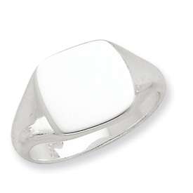 Sterling Silver Size 10 Solid Back Signet Mens Ring  