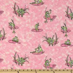   Broadcloth Pond Frog Pink Fabric By The Yard Arts, Crafts & Sewing
