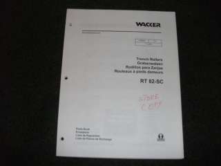 Wacker RT 82 SC Trench Rollers Parts manual  