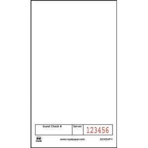  Royal Paper GCKDUP 1 1 Part White Blank Guest Check 