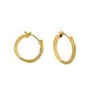 JewelryWeb 18k Yellow Gold Small Mix Textured Hoop Earrings