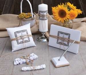   Western 7pc Wedding Accessory Collection   Guest Book & MORE   New