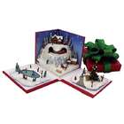   Animated Fold Out Christmas Present Music Box with Winter Scene