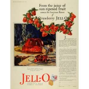  1927 Ad Strawberry Fruit Jell O Gelatin Mould Mold NY 