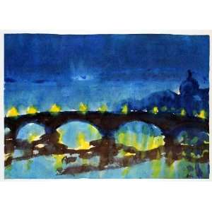 com 1970 Print Emil Nolde Elbe River Bridge Dresden Germany Abstract 