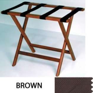 Wooden Mallet Luggage Rack with Sturdy Webbing   Dark Red Mahogany 