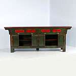 Antique Colorful Large Painted Chinese Sideboard Console Buffet C 