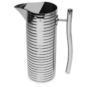  Steel Ribbed Water Drink Pitcher   Modern & Elegant Design 