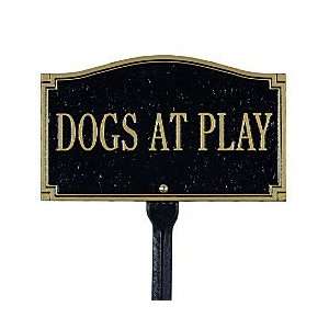  Dogs At Play Plaque   BRONZE/GOLD   Improvements Pet 