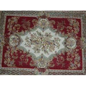   Rug Tuscany Red Chain Stitched Wool Rug(8X10FT) Furniture & Decor