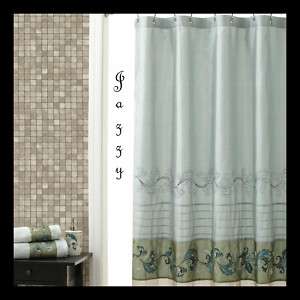 NEW Croscill Aqua Caroline Shower Curtain Blue Floral  