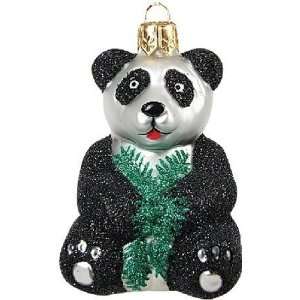  Wildlife Panda Bear Polish Glass Christmas Ornament