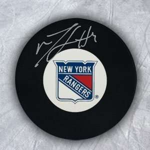  MICHAEL DEL ZOTTO New York Rangers AUTOGRAPHED Hockey Puck 